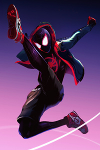Spider Man Across The Spider Verse Unleashes His Web Shooter (240x400) Resolution Wallpaper