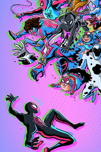 Spider Man Across The Spiderverse Minimal 4k (640x1136) Resolution Wallpaper