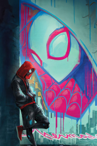 Spider Man Artistic Tribute To Gwen Stacy (320x568) Resolution Wallpaper