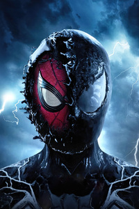 Spider Man Becomes Venom (640x960) Resolution Wallpaper