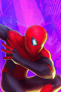 Spider Man Closeup Art (240x320) Resolution Wallpaper