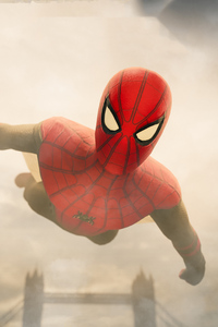 Spider Man Closeup Artwork (320x568) Resolution Wallpaper