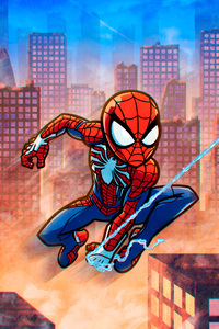 Spider Man Dynamic Pose (240x400) Resolution Wallpaper
