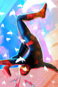 Spider Man Falling 4k (240x320) Resolution Wallpaper