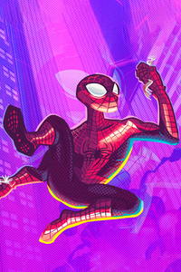 Spider Man Glitch Art (240x400) Resolution Wallpaper