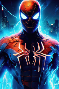 Spider Man Glowing (1440x2960) Resolution Wallpaper