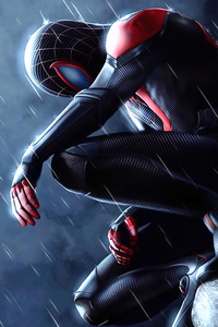 Spider Man In Rain 4k (240x320) Resolution Wallpaper