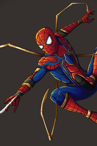Spider Man Iron Suit 4k (1440x2560) Resolution Wallpaper