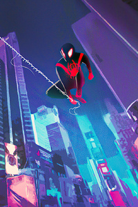 Spider Man Miles City (800x1280) Resolution Wallpaper