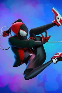 Spider Man Miles Web Shooter Artwork (1080x2160) Resolution Wallpaper
