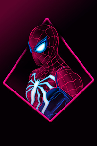 Spider Man Neon Art (360x640) Resolution Wallpaper
