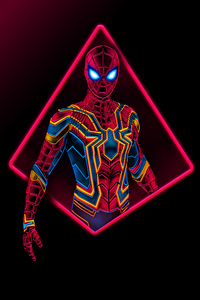 Spider Man Neon Artwork 5k