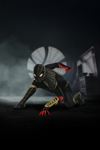 Spider Man No Way Home Black And Gold Suit (1242x2668) Resolution Wallpaper