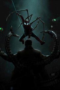 Spider Man No Way Home Vs Dr Octopus (480x854) Resolution Wallpaper
