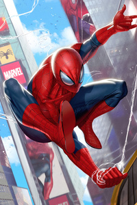 Spider Man Nyc Spectacle (480x854) Resolution Wallpaper