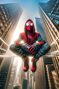 Spider Man Overlooking Nyc (1080x2280) Resolution Wallpaper