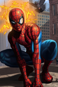 Spider Man Queen City (800x1280) Resolution Wallpaper
