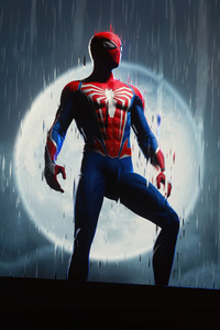 Spider Man Rainy Rescue (1080x1920) Resolution Wallpaper
