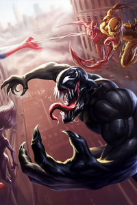 Spider Man Unlimited Venom Carnage 4k (640x1136) Resolution Wallpaper