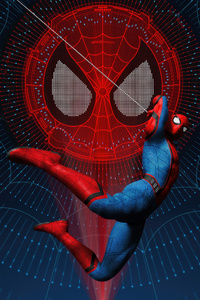 Spider Man Weaving His Web (640x1136) Resolution Wallpaper