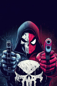 Spider Man X Punisher (480x854) Resolution Wallpaper