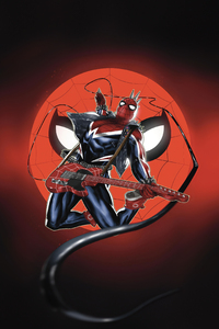 Spider Punk Energetic Web Slinging (640x1136) Resolution Wallpaper