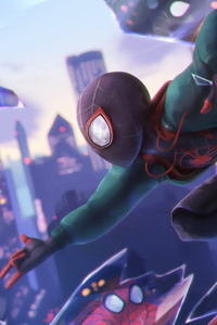 Spider Verse All Heroes (320x568) Resolution Wallpaper
