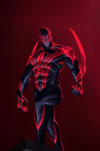 Spiderman 2099 Digital Vigilante (1125x2436) Resolution Wallpaper