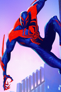Spiderman 2099 In Spider Verse (240x400) Resolution Wallpaper