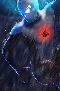 Spiderman 2099 Neon Lights 4k (640x1136) Resolution Wallpaper