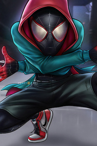 Spiderman 4k Miles Morales (640x960) Resolution Wallpaper