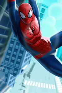 Spiderman 5k Slaying In The City (240x320) Resolution Wallpaper