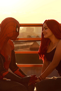 Spiderman And Girl Friend On Date