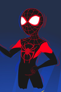 Spiderman And Gwen Punch Art (320x568) Resolution Wallpaper