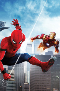 Spiderman And Iron Man 4k (240x320) Resolution Wallpaper
