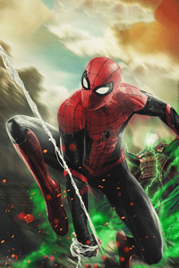 Spiderman And Mysterio 4k (240x400) Resolution Wallpaper