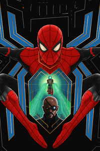 Spiderman And Mysterio Art (320x568) Resolution Wallpaper