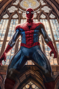 Spiderman At Tower (540x960) Resolution Wallpaper