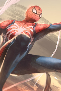 Spiderman Coming (320x568) Resolution Wallpaper