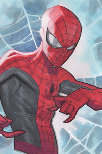 Spiderman Cool Art (320x568) Resolution Wallpaper