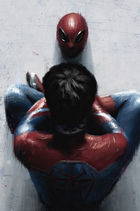Spiderman Down (240x400) Resolution Wallpaper