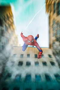 Spiderman Falling From Building Cosplay