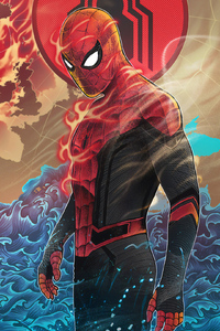 Spiderman Flame (1440x2560) Resolution Wallpaper