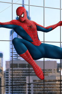 Spiderman Flying (750x1334) Resolution Wallpaper