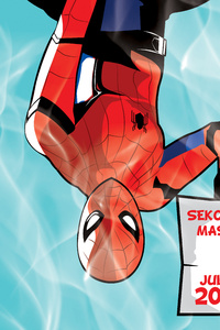 Spiderman Hanging Down 8k (1080x2280) Resolution Wallpaper