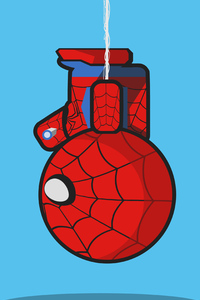 Spiderman Hanging Upside Down
