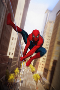 Spiderman High Flying Hero (750x1334) Resolution Wallpaper
