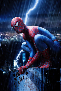 Spiderman In City Cosplay 5k (360x640) Resolution Wallpaper