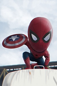 Spiderman In Civil War (640x960) Resolution Wallpaper
