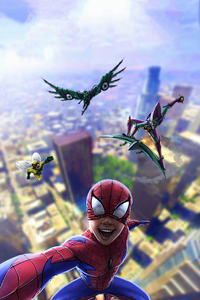 Spiderman Into The Spider Selfie 4k (1125x2436) Resolution Wallpaper